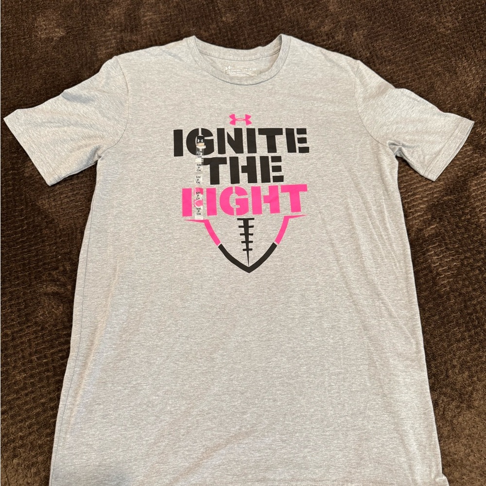 Under Armour Gray & Pink "Ignite The Fight" Graphic Tee